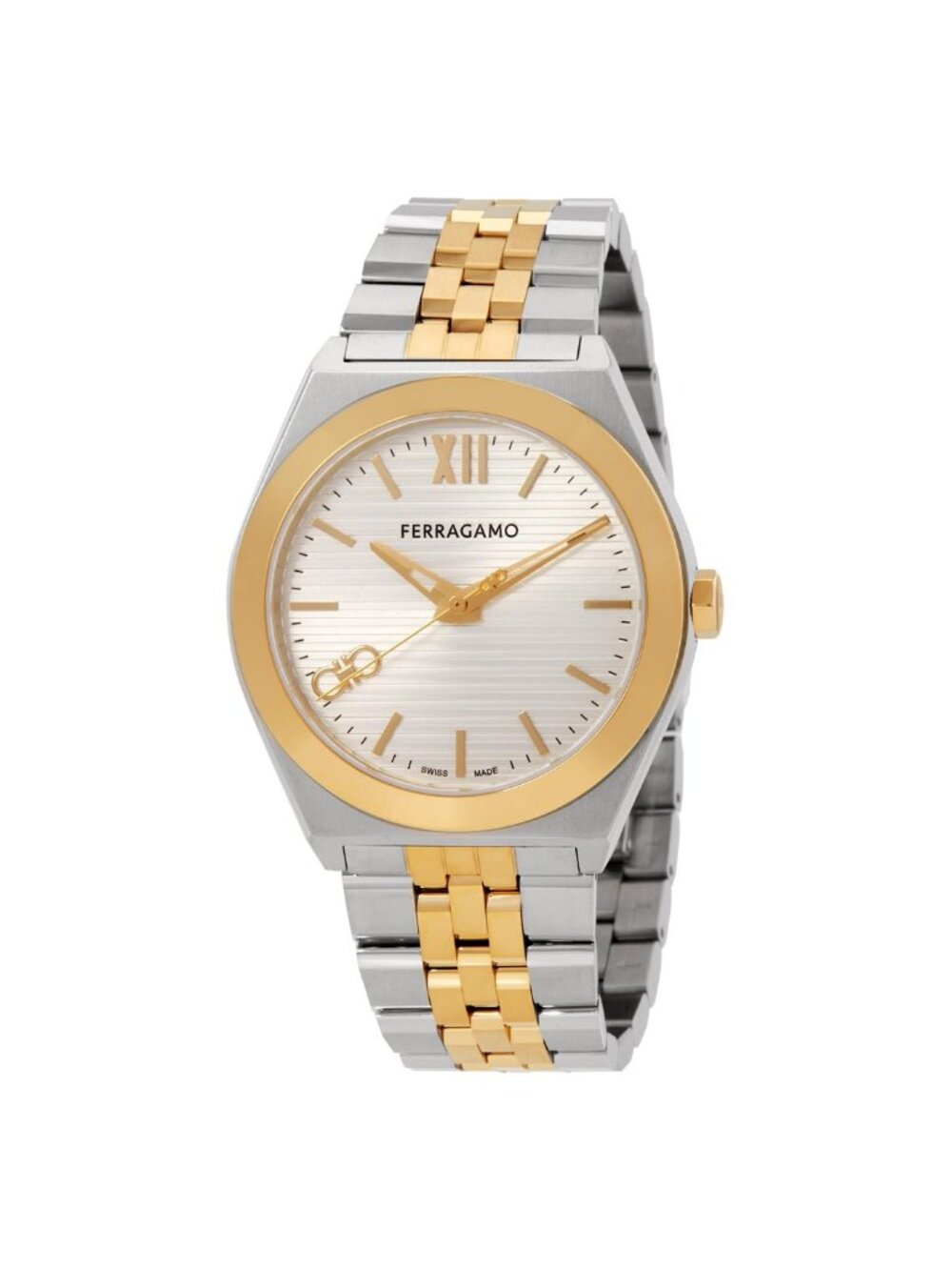 NWT Ferragamo Vega Quartz Silver Dial Men's Watch
